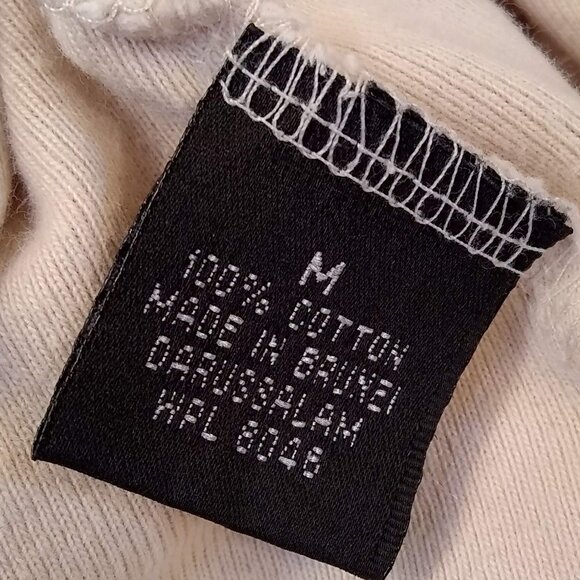 Style & Co Women's Cream Snap Down Top 3/4 Sleeve Collared Utility Top Size Med - Picture 6 of 10